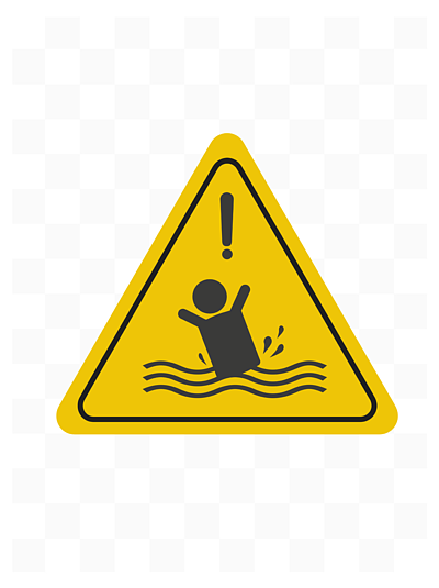 当心溺水严谨游泳玩水艺术字注意安全