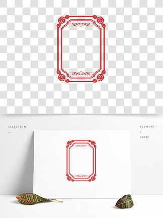 中國風紅邊框古典邊框科技ui元素幾何邊框標題內容框箭頭素材歐式古典