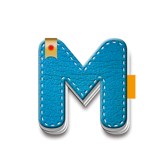 牛皮质感笔记本英文字母m设计
