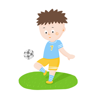 踢足球小孩手绘卡通可爱儿童玩耍可商用元素