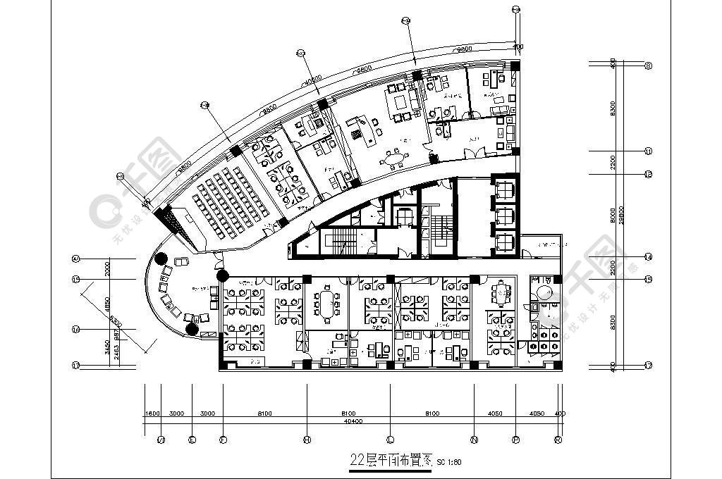 現代辦公空間平面佈置圖