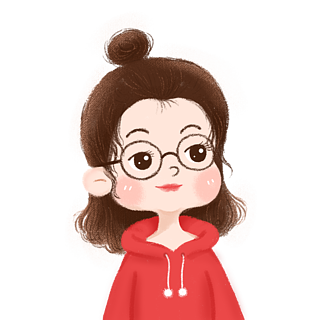 手绘卡通可爱戴眼镜的女孩红色卫衣人物元素