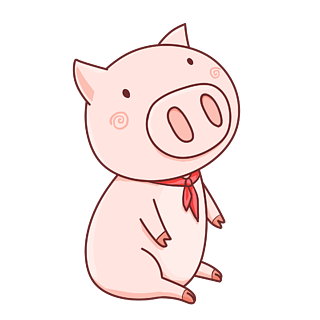 猪年卡通猪形象坐着可爱简约手绘元素