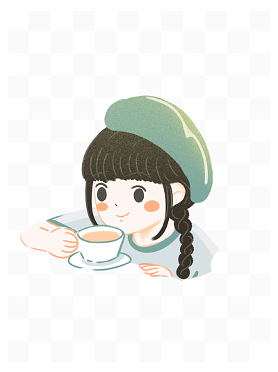 一个小孩喝奶茶的标志图片