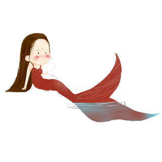 手绘卡通可爱的鱼美人小精灵可商用元素手绘拿着麦穗的小精灵女孩设计