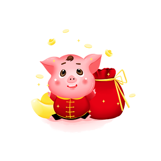 新年立体猪ip发财红包福袋促销金币购物