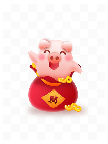新年可爱猪立体ip卡通形象插画福娃合集