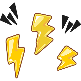 闪电卡通表情雷电云元素3金黄色卡通闪电元素卡通蓝色闪电黄色闪电