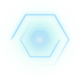 蓝色六边形光效光圈光晕光环png元素