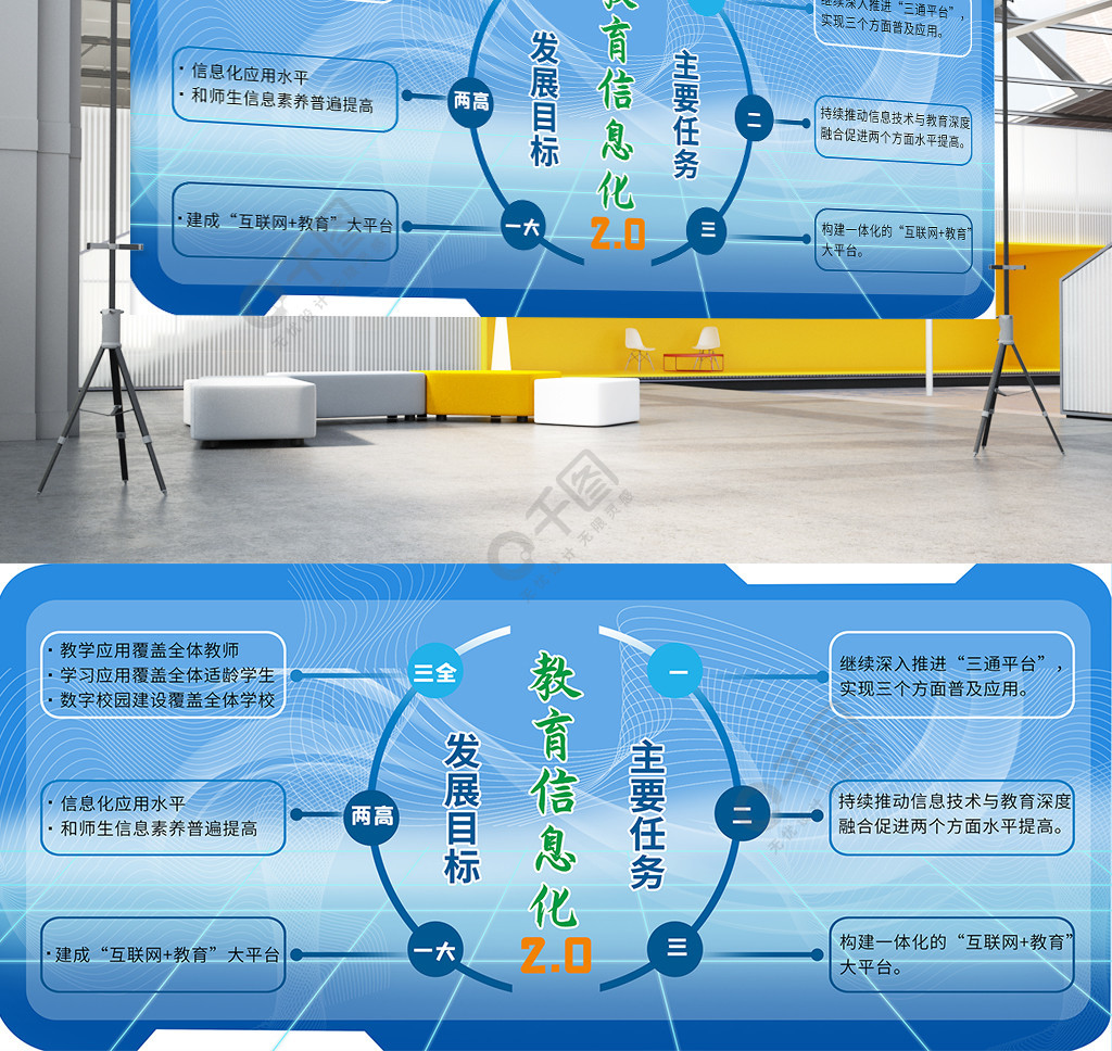 教育信息化20蓝色宣传海报