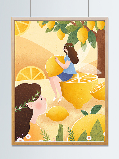 柑橘与柠檬啊插图图片