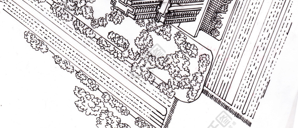 大俯視手繪線條建築群植物場景房地產3年前發佈