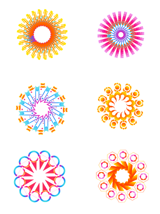 漸變色電商旋轉圖案集合