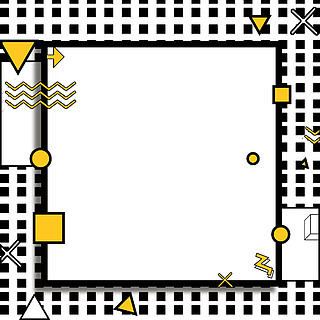 原创简约孟菲斯黑白格子背景
