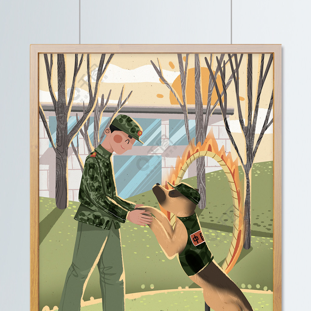 军犬壁纸卡通图片