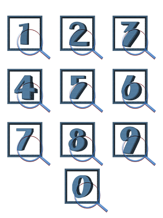 數字標籤藍色立體藝術字