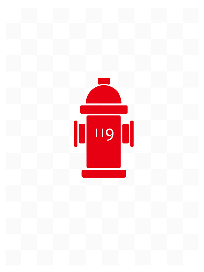 矢量单色红色消防栓防火图标119标志