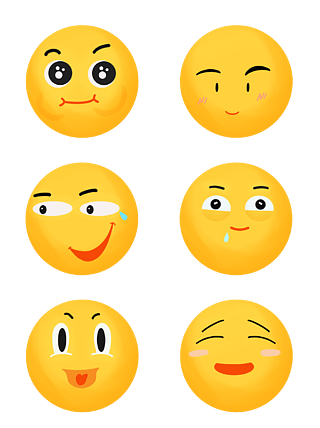 emoji笑臉腦袋黃色元素表情包