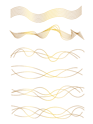 极简装饰金色波浪线