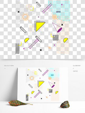 孟菲斯風格線條點線面不規則幾何 i>形 /i> i>狀 /i>素材元素