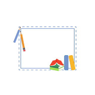 方形简约卡通书本边框