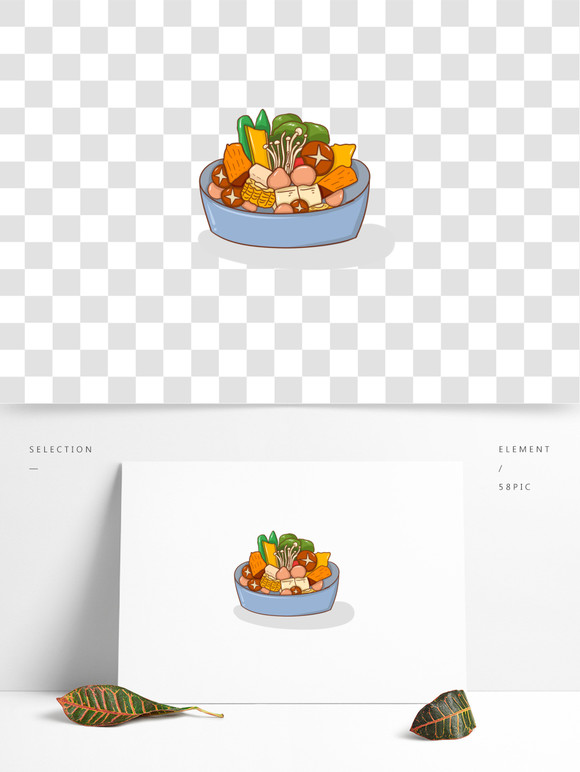 可爱汉堡果汁蛋糕拼盘美食手绘日料寿司拼盘设计元素合集卡通水果大