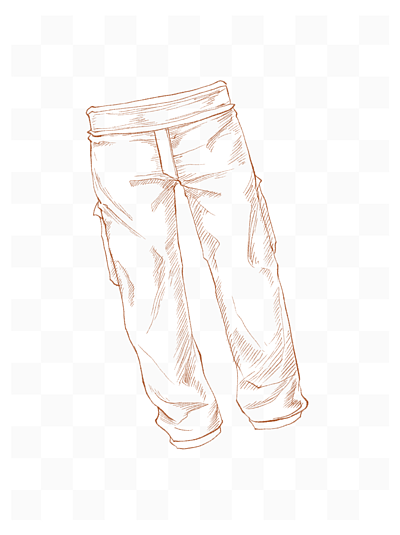校服裤子手绘图片