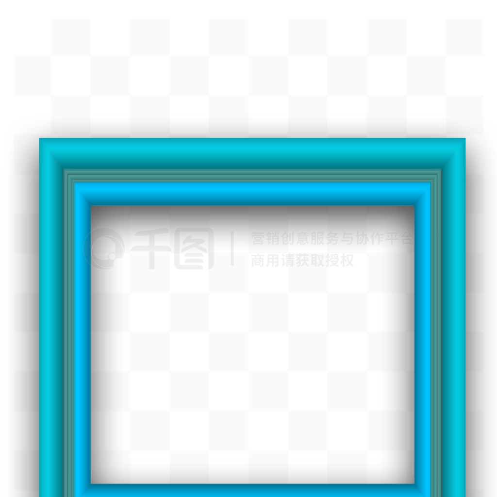 原创3D蓝色相框样机样机素材免费下载-千图网样机www.58pic.com