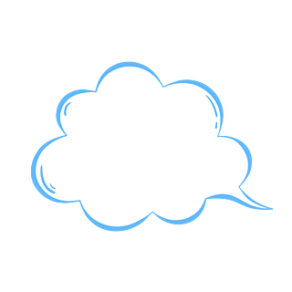原创手绘动图gif对话框蓝色云朵想象手绘小清新彩虹云朵对话框可爱风