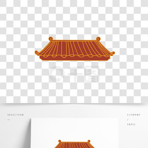 皇宫墙檐插画图片
