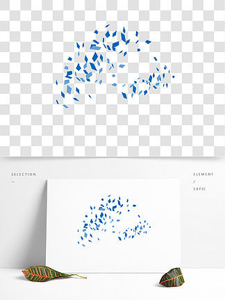 手绘蓝色科技碎片下载