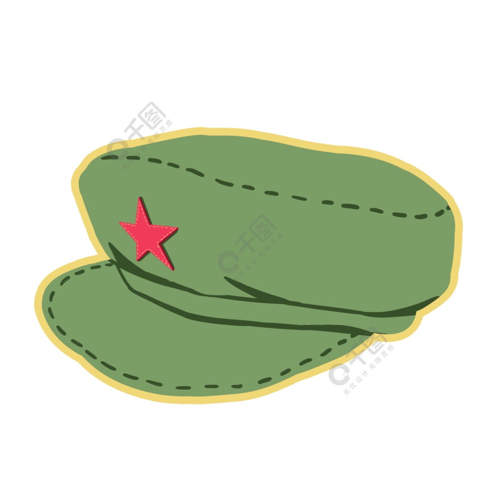军人的帽子卡通图片