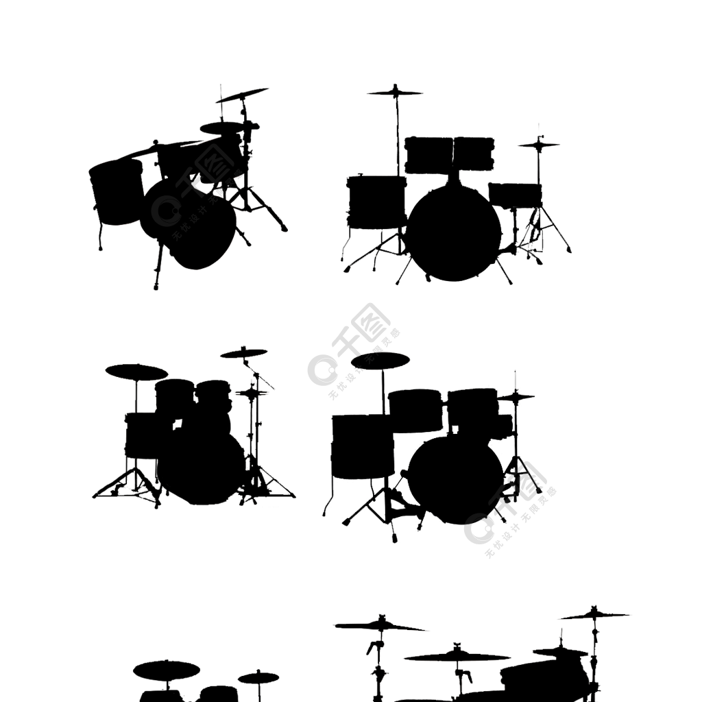 架子鼓剪影音乐乐器