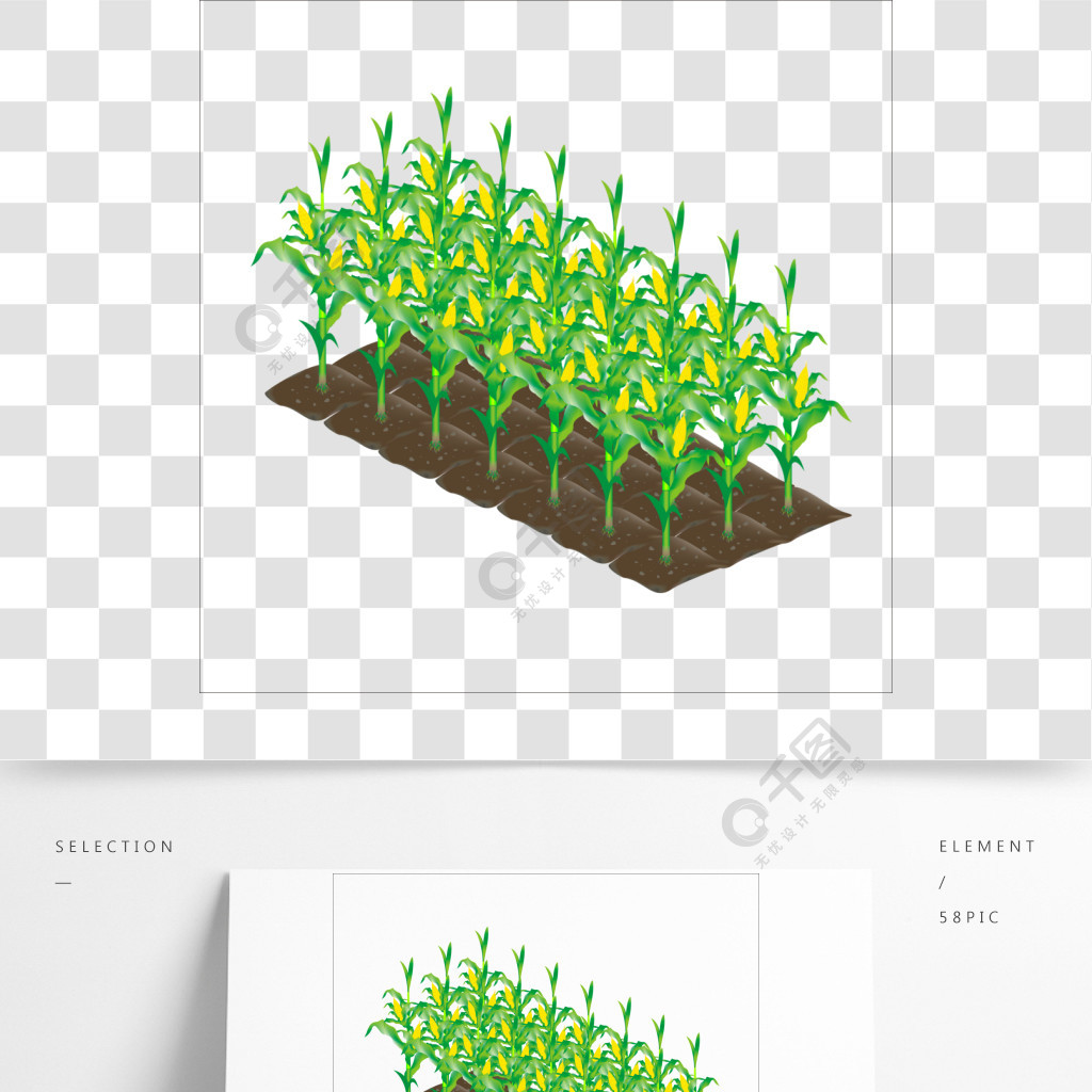 卡通矢量卡通玉米地農田