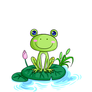 卡通青蛙中国水墨蝌蚪和青蛙中元节河水莲花灯许愿灯蓝天草地图片可爱