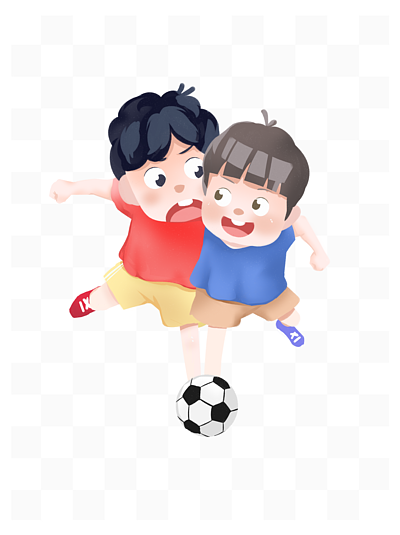 【卡通可爱踢足球的小男孩】图片免费下载