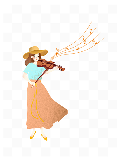 小提琴的女孩152587158推拉指示牌58755957新年卡通财神爷手绘插画