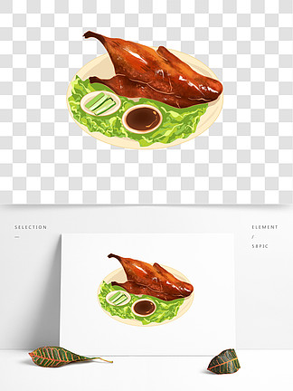<i>舌</i>尖<i>上</i>的美食烤鸭插画