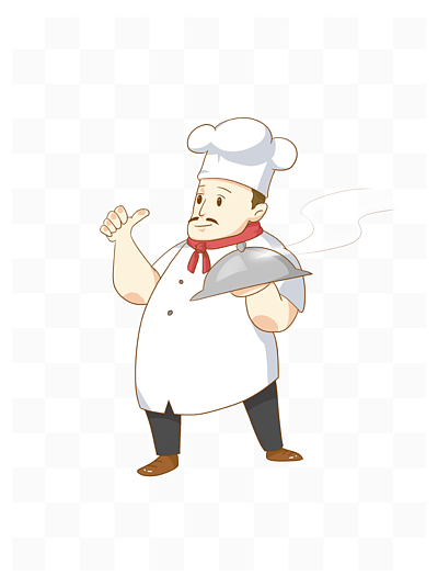 美食餐饮厨师竖大拇指手绘卡通人物0