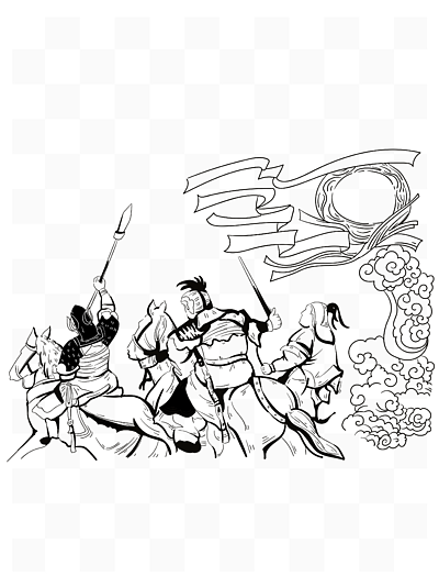 古代战争简笔画简单图片