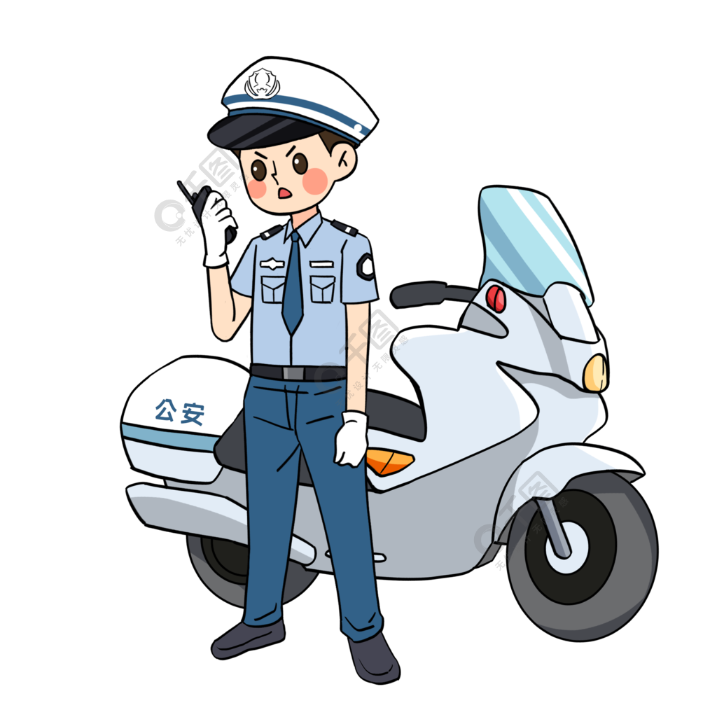 交警警察執勤插畫