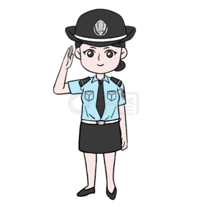 插畫卡通警察人物插畫女警察手繪卡通插畫交警警察執勤出示警政插畫2