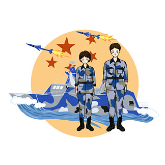 海军迷彩卡通图片