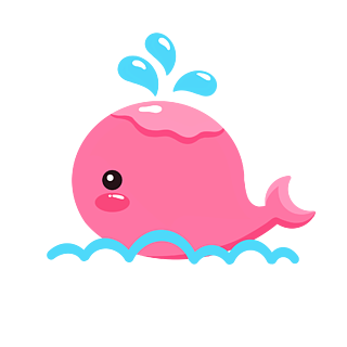 一条粉色的卡通鲸鱼