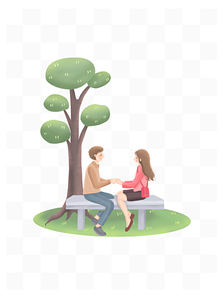 情侣坐在树下的图片图片
