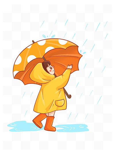 雨天撑伞动漫图片