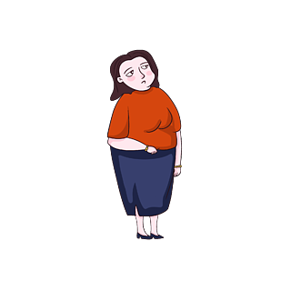 卡通胖女人人物插画