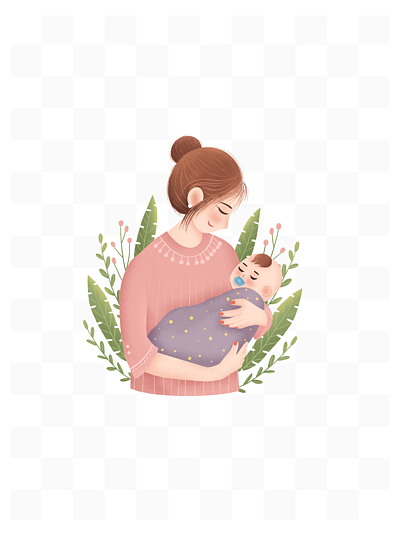 母亲怀抱婴儿 漫画图图片