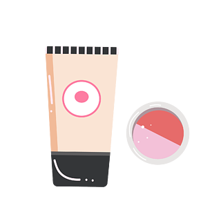 矢量美妆产品化妆品元素洗面奶粉饼