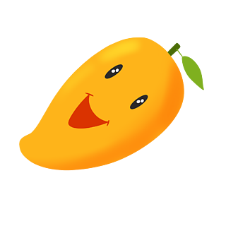 手绘卡通水果可爱笑脸芒果